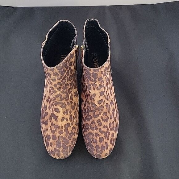 SAM&LIBBY LEOPARD PRINT SIDE ZIPPER CLOSURE WOMEN'S BOOTS - Picture 3 of 16